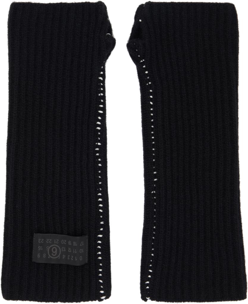 MM6 Black Fisherman Knit Arm Warmers