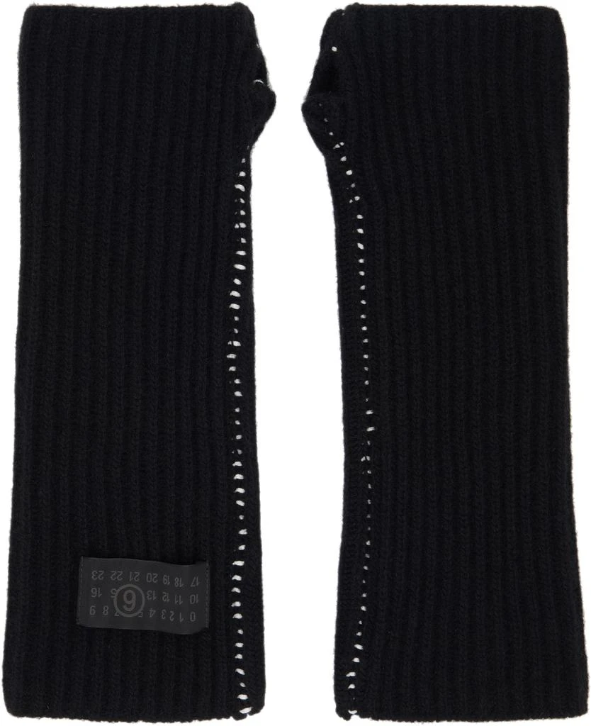 MM6 Black Fisherman Knit Arm Warmers 1