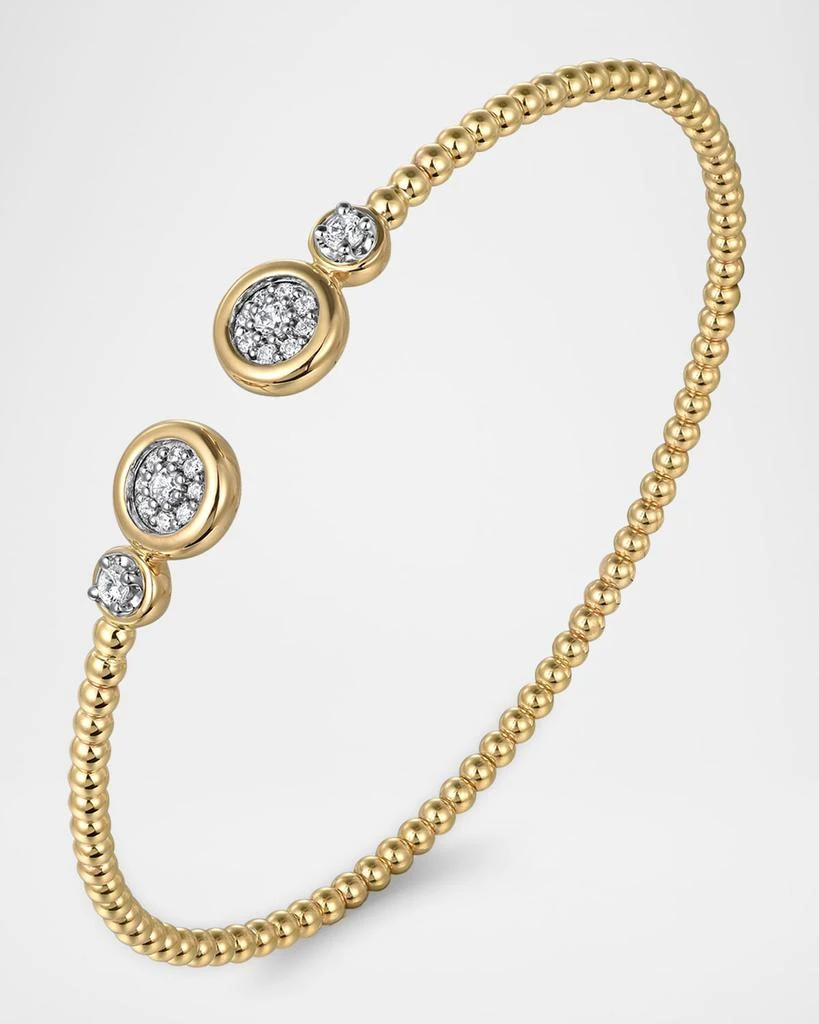 Gabriel 
Co 14K White and Yellow Gold Diamond Bujukan Bangle 2