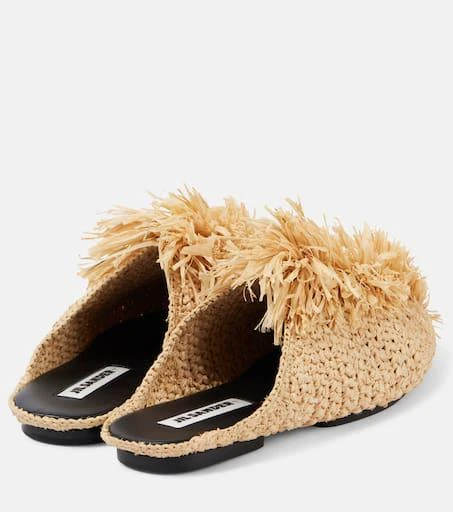 Jil Sander Fringed raffia mules 2