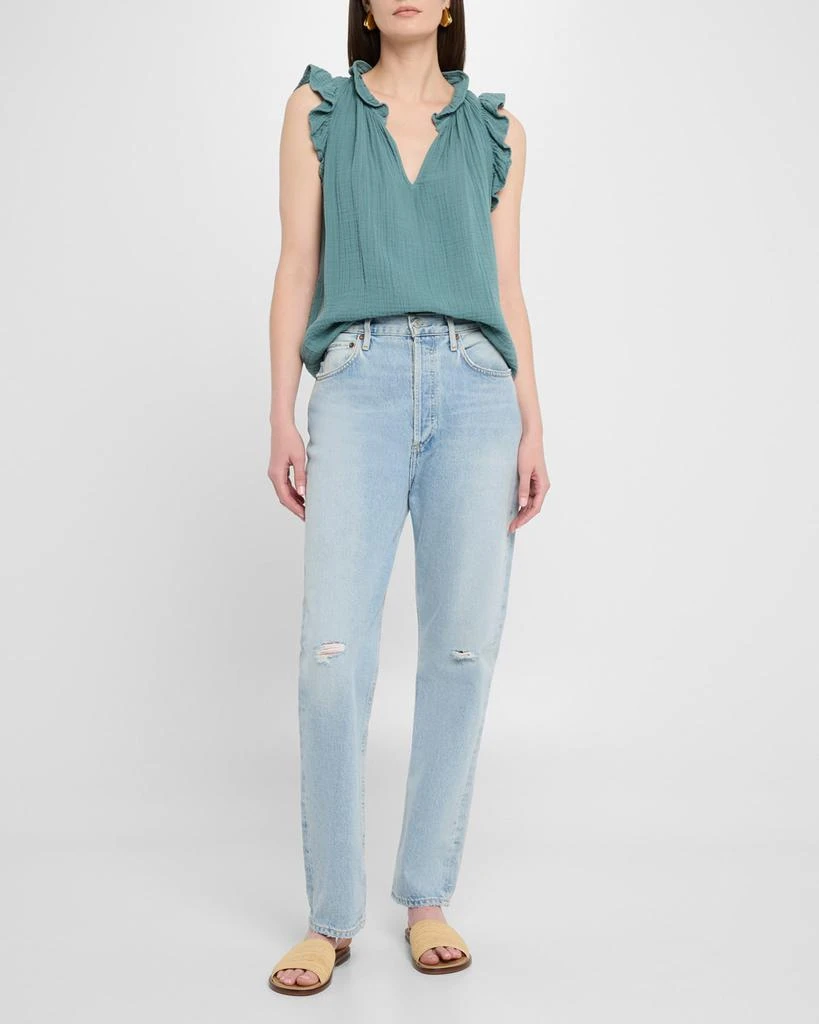 XIRENA Bex Sleeveless Ruffle Cotton Gauze Top 2