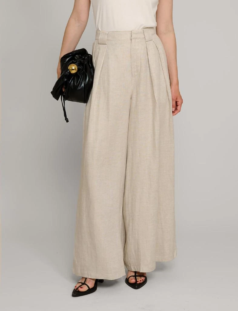 Pixie Market Oat Linen Wide Leg Pants 5