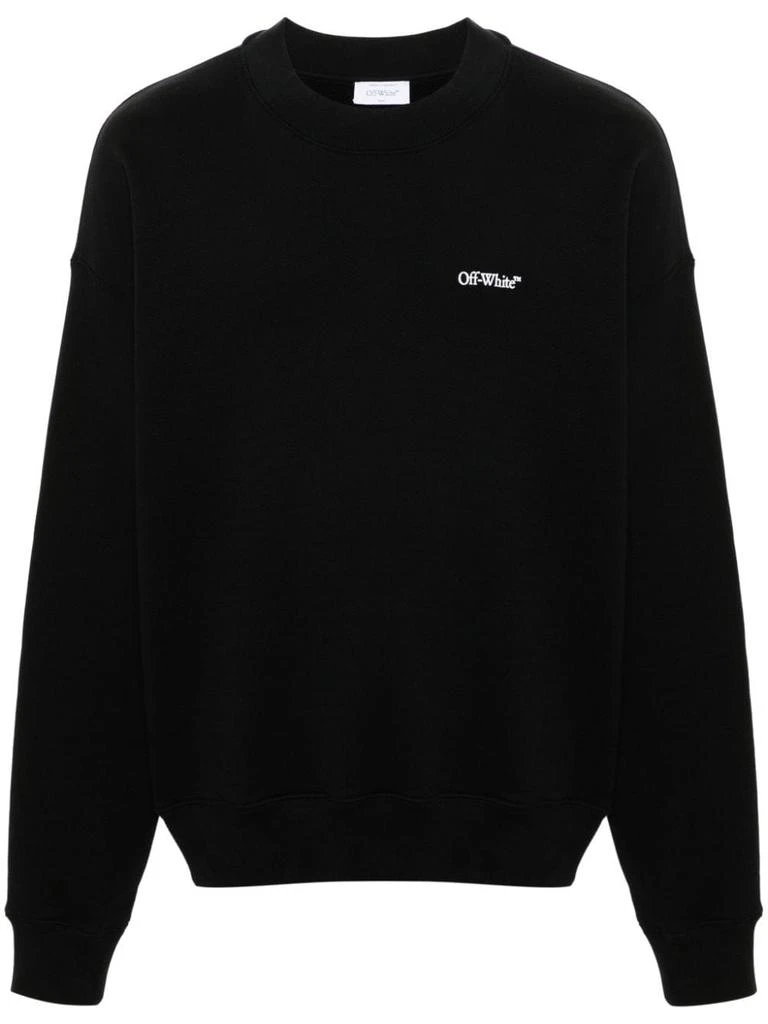 Off-White BLACK COTTON CREW NECK SWEATER 1