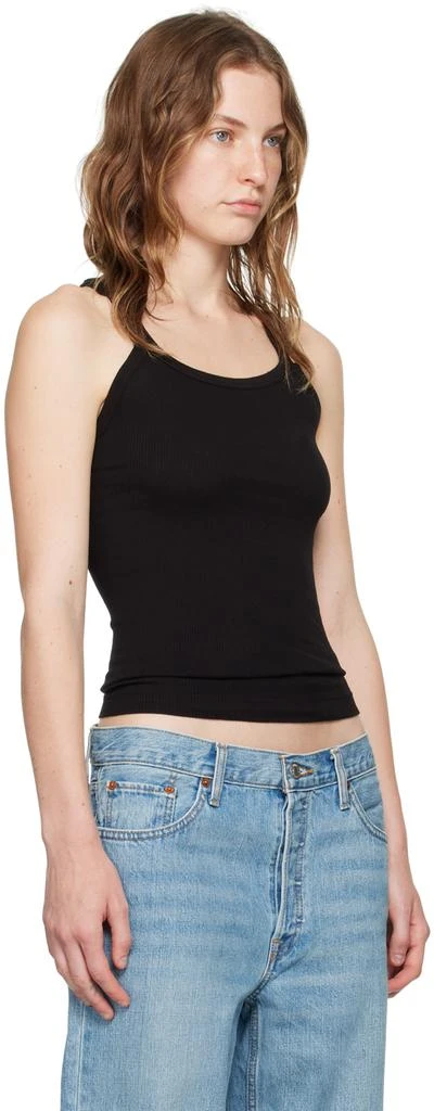 Re/Done Black Hanes Edition Ribbed Tank Top 2