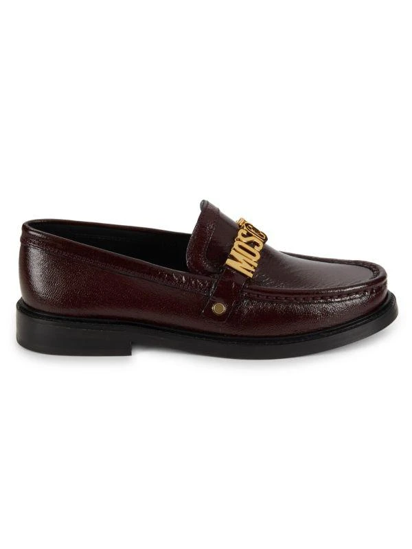 Moschino Logo Leather Loafers 1
