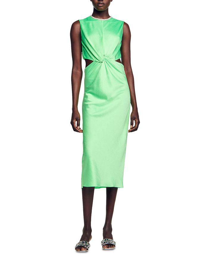 Sandro Neon Cutout Midi Dress