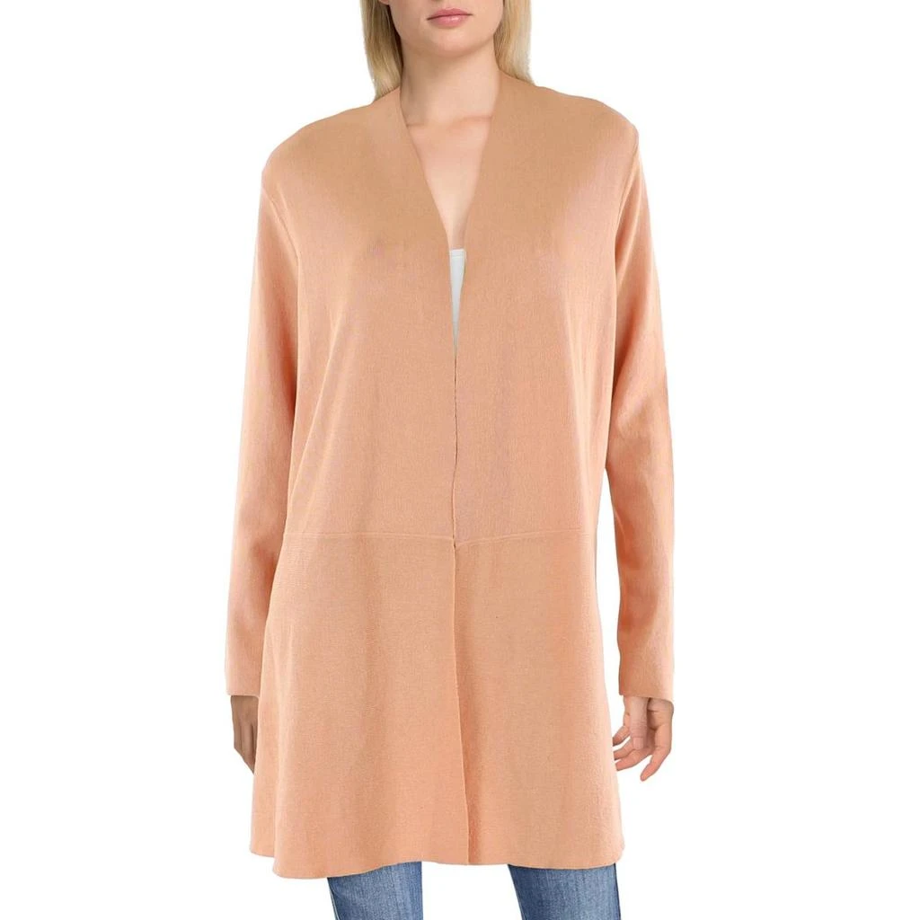 Anne Klein Plus Womens Ribbed Open Front Cardigan Sweater 1