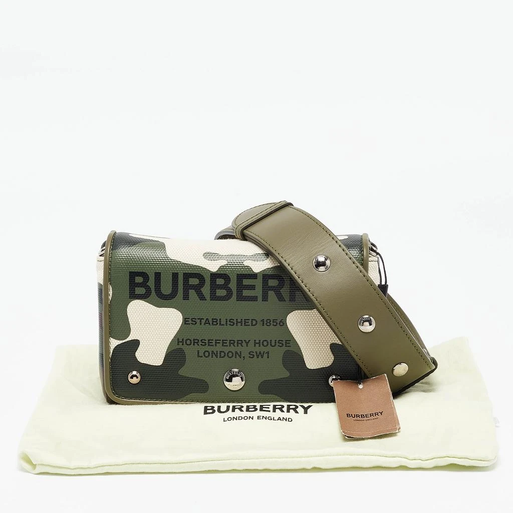Burberry Burberry Green/Beige Camo Print Coated Canvas and Leather Hackberry Crossbody Bag 11