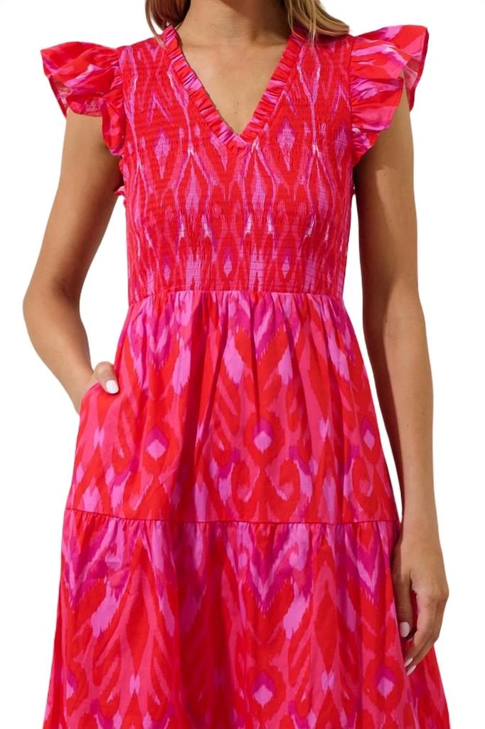 Sugarlips Sugarlips - Blevin Ikat Smocked Tiered Maxi Dress 4