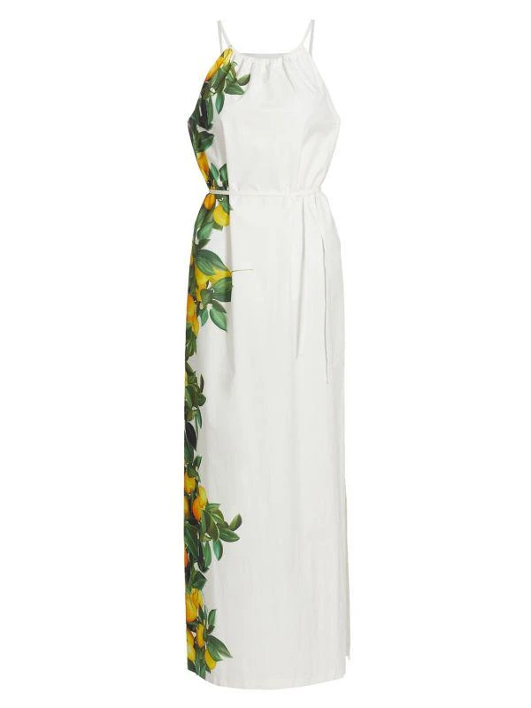Amanda Uprichard Alicanta Lemon Cotton Maxi Dress 6