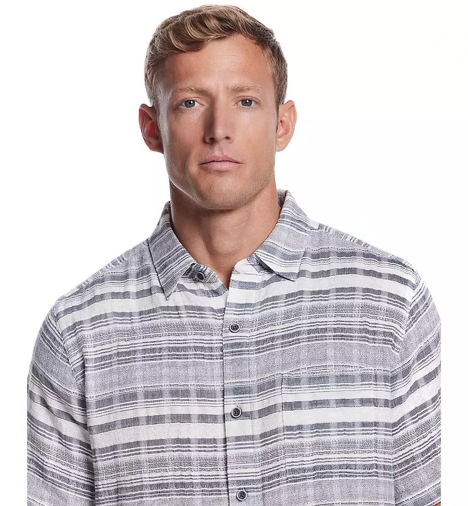 Weatherproof Vintage Men's Short Sleeve Dobby Stripe Button-Front Shirt 3