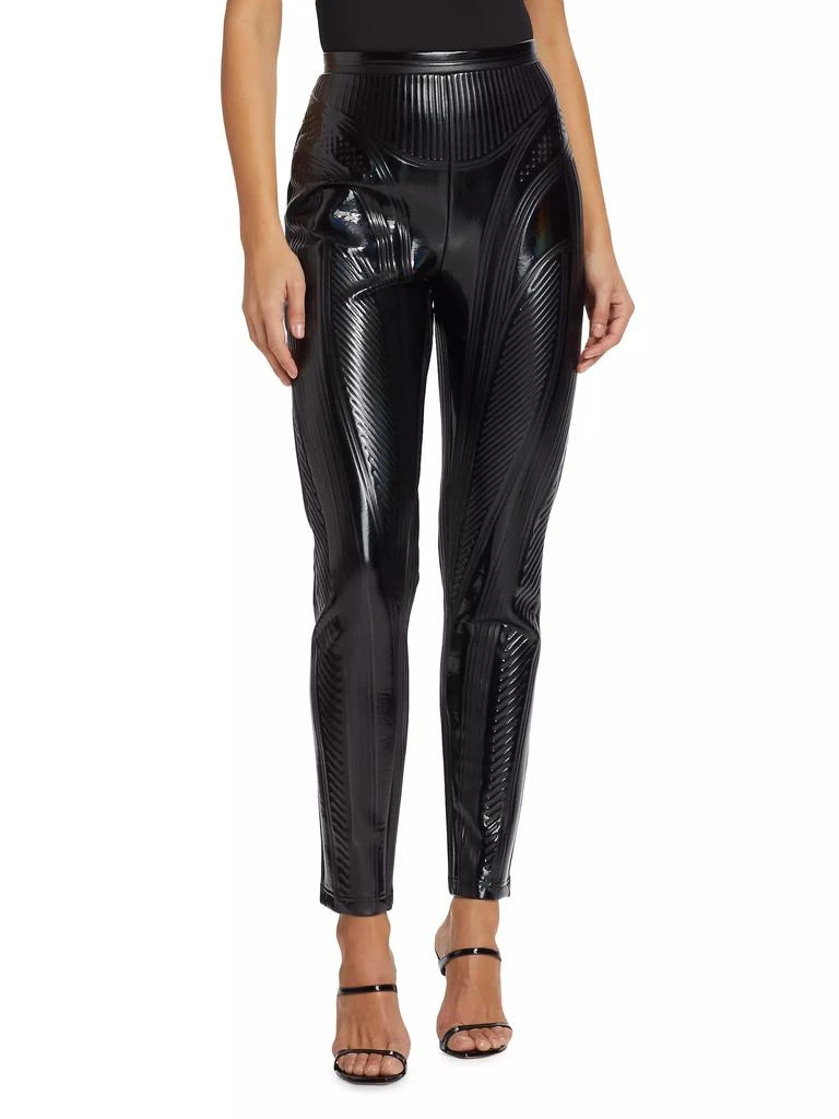 Mugler Faux Patent Leather Pants 3