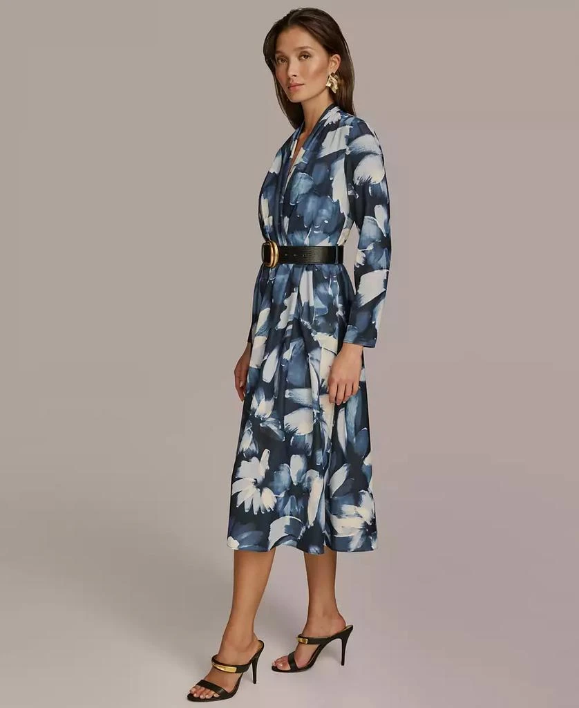 donna karan women's belted a-line dress Donna Karan New York Women's Printed A-Line Midi Dress