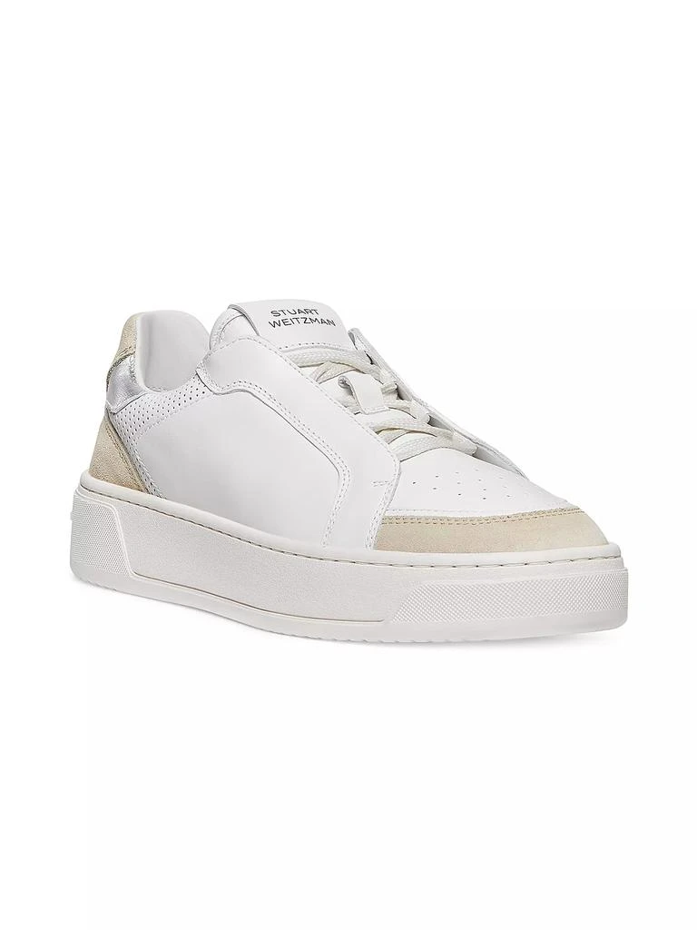 Stuart Weitzman Courtside Retro Leather Low-Top Sneakers 2