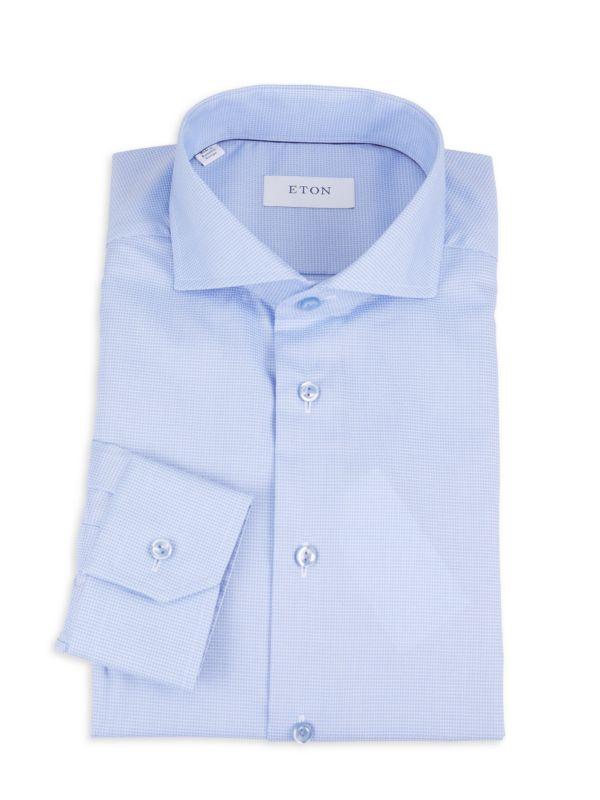 Eton Micro Check Dress Shirt