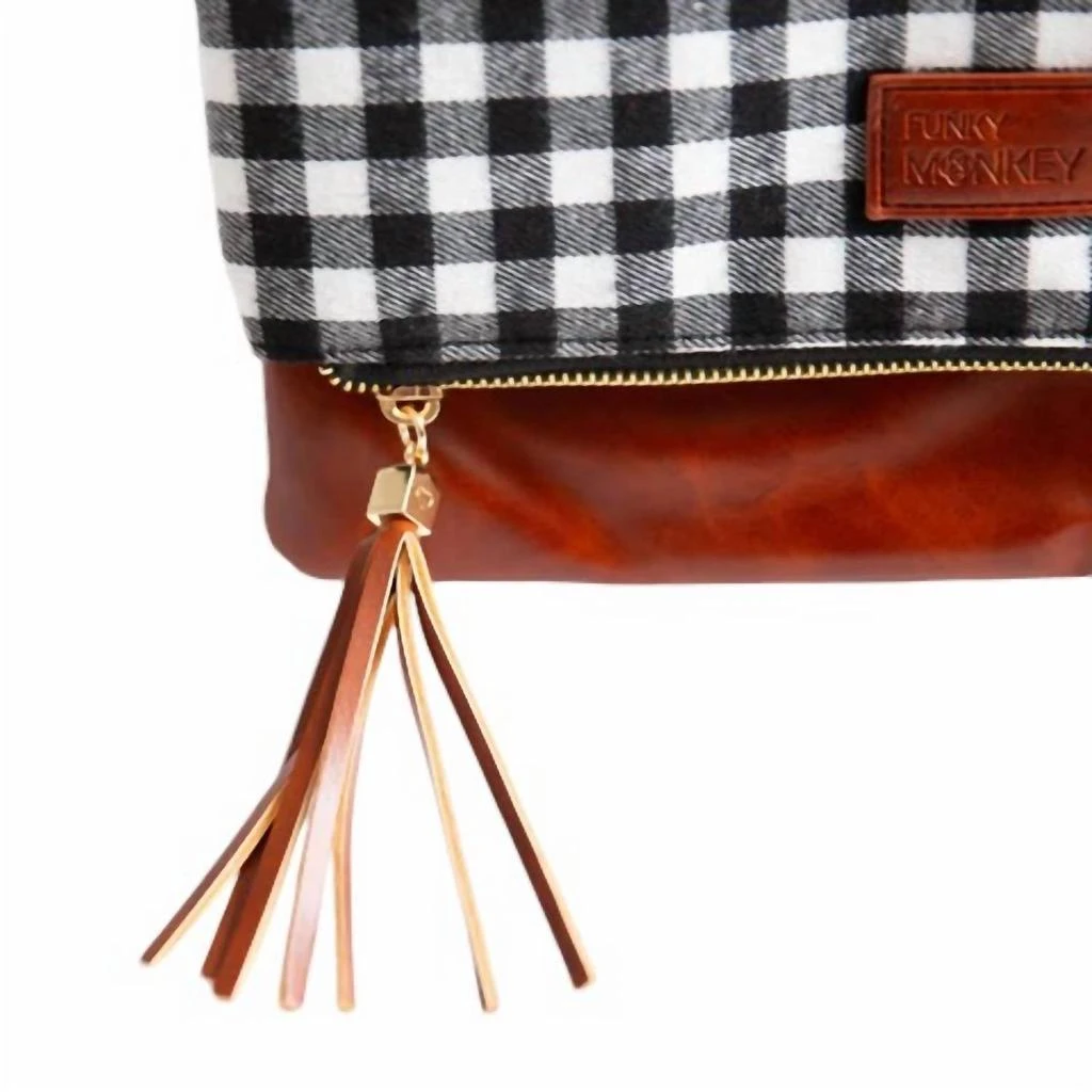 Funky Monkey Funky Monkey - Fold Over Buffalo Check Clutch 3