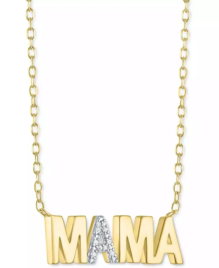 Macy's Diamond Accent MAMA Pendant Necklace in 14k Gold-Plated Sterling Silver, 16" + 2" extender 4