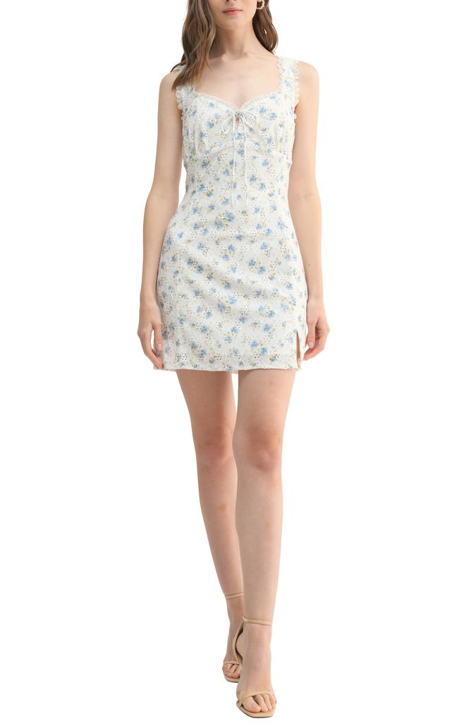 Lush Eyelet Lace Floral Minidress