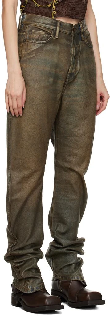 Acne Studios Brown Coated Jeans 2