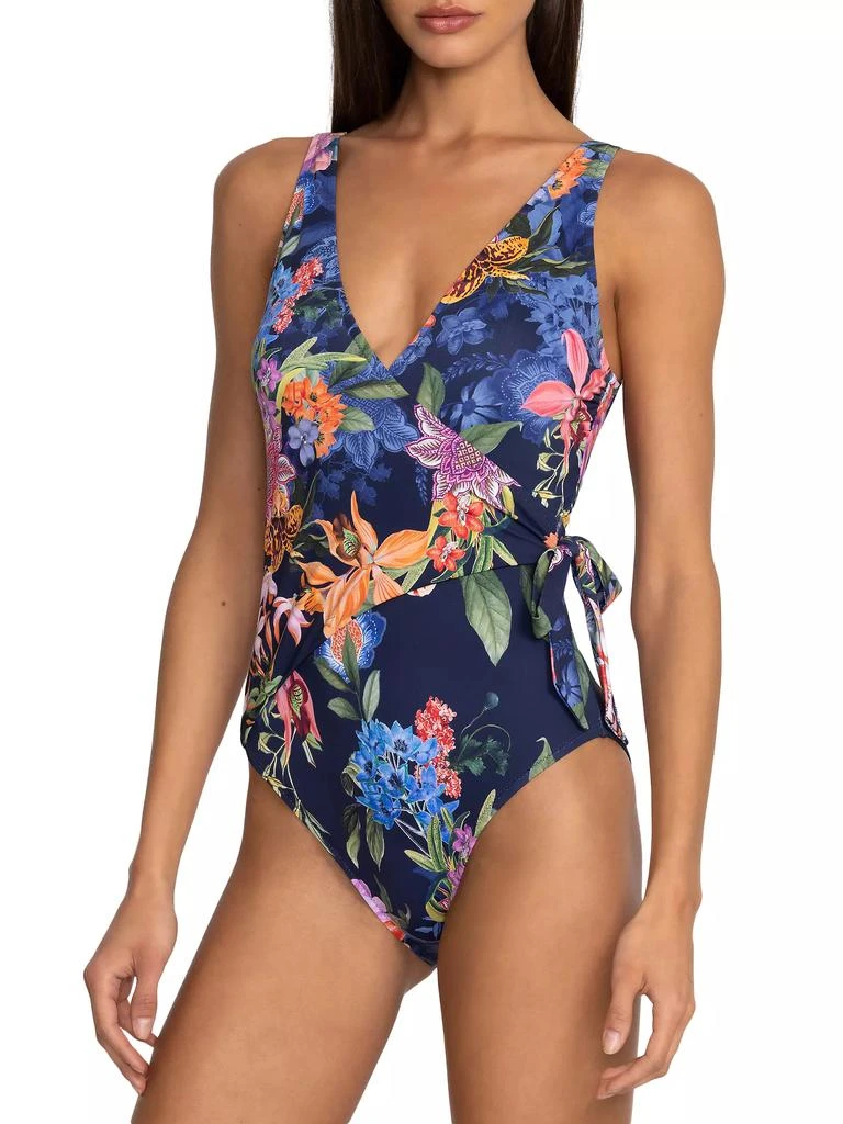 Johnny Was Neon Jungle Wrap One-Piece Swimsuit 3
