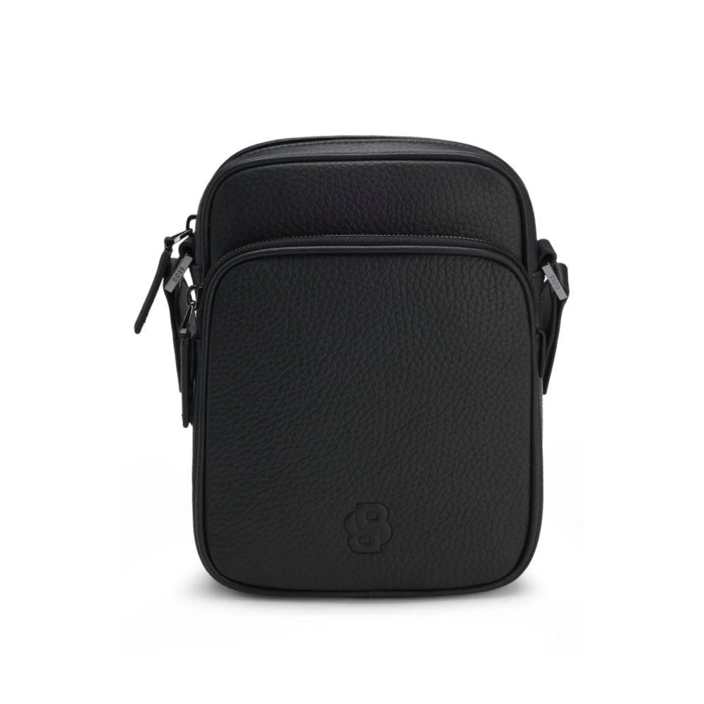 Hugo Boss Italian-leather reporter bag with Double B monogram