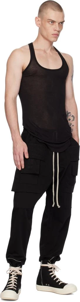 Rick Owens Black Porterville Creatch Cropped Drawstring Cargo Pants 4