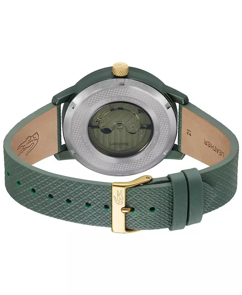 Lacoste L.12.12 Automatique Men's Green Leather Strap Watch 44mm 3
