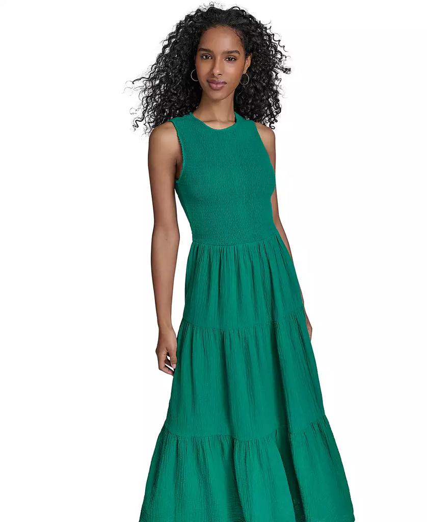 Shop Women's Cotton Smocked Tiered Maxi Dress on Sale at