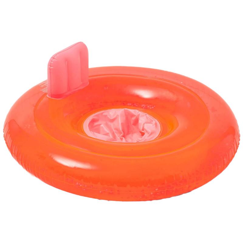 Sunnylife Inflatable glittery bubba seat in neon coral