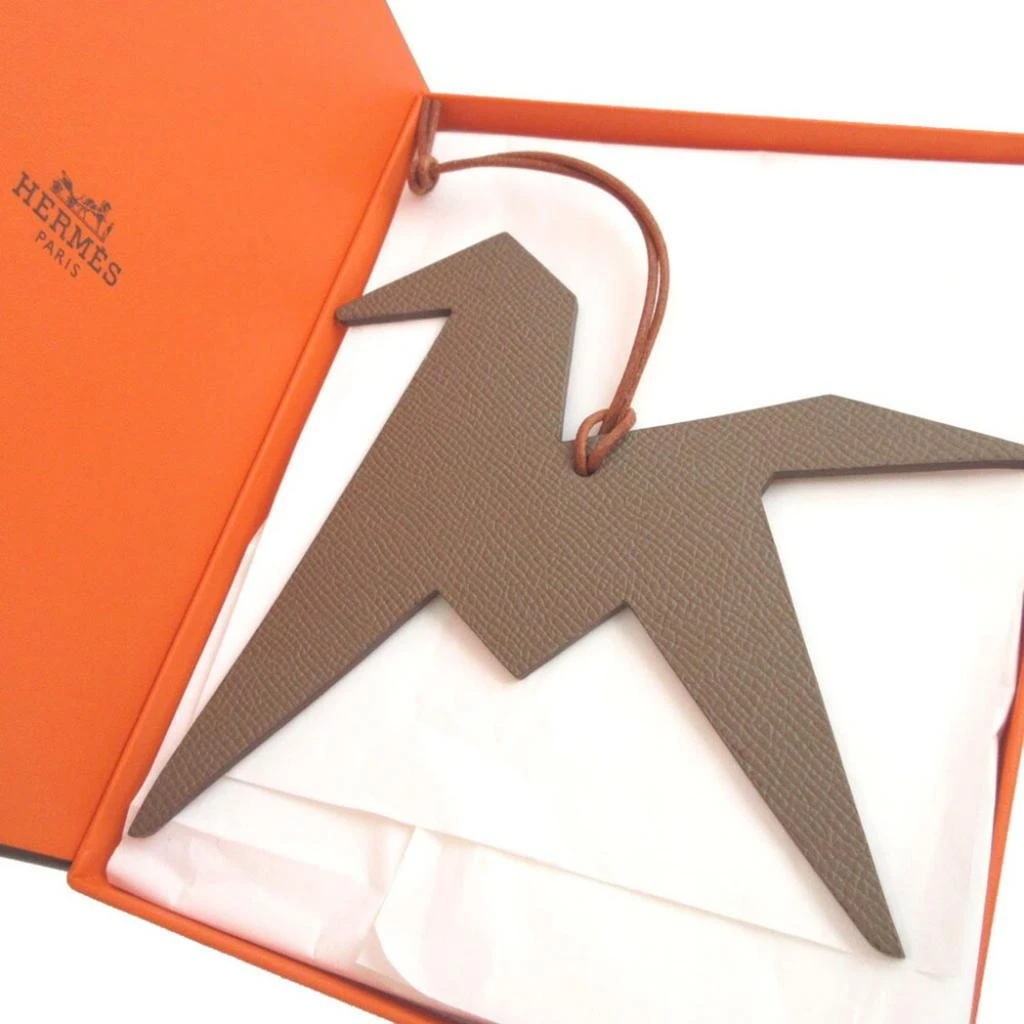 Hermes Etoupe Epsom Leather Togo Leather Key Chain (Pre-Owned) 2