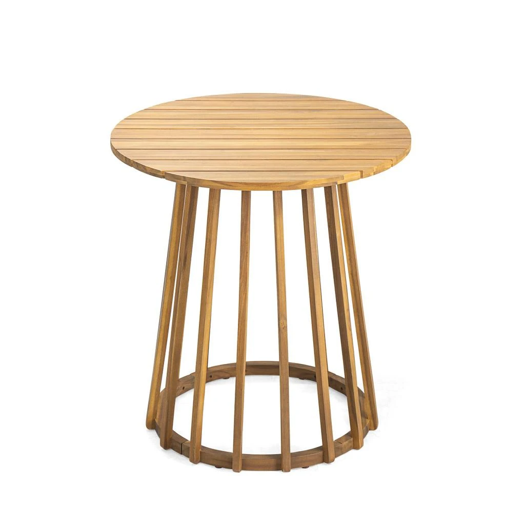 Streamdale Furniture Streamdale Outdoor Round Top Acacia Wood Dining Table,Round Bistro Table,Teak Finish 2