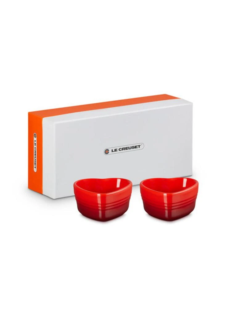 Le Creuset Stoneware set of two heart ramekins 8