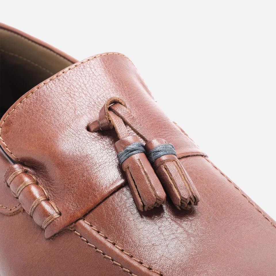 Walk London WALK LONDON MEN'S WEST TASSEL LEATHER LOAFERS - TAN 4
