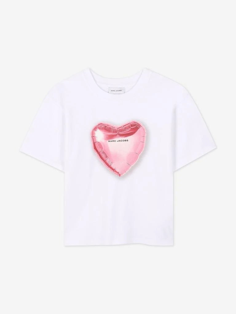 Marc Jacobs Girls Charm Heart Print T-Shirt in White 1