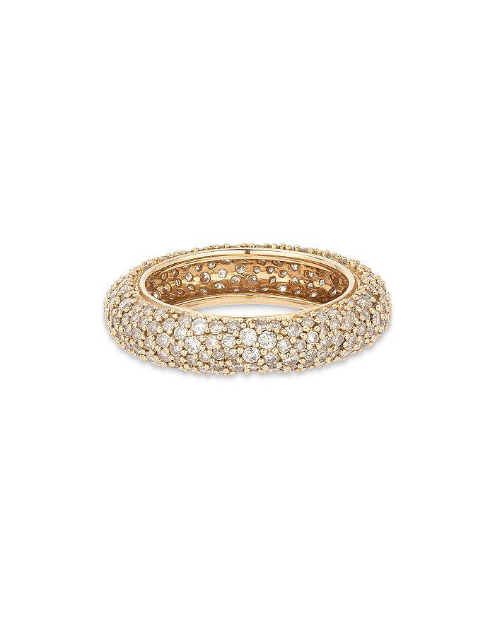 Adina Reyter 14K Yellow Gold Pavé Diamond Eternity Tube Ring