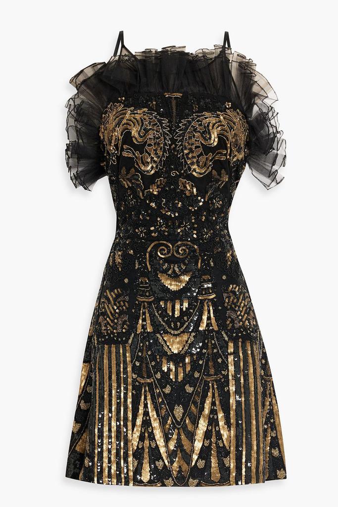 Zuhair Murad Embellished ruffled tulle mini dress