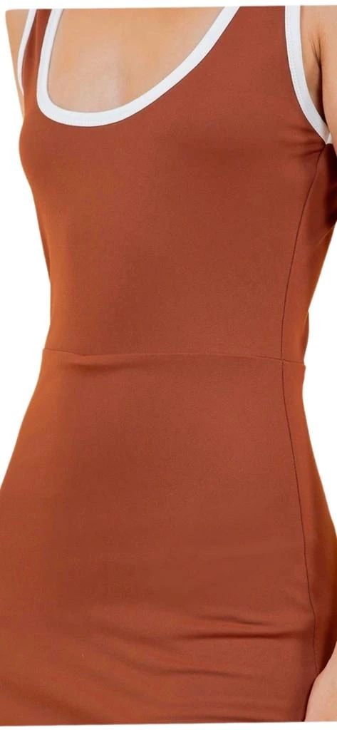 TCEC Contrast Detail Athletic Dress In Burnt Orange 5