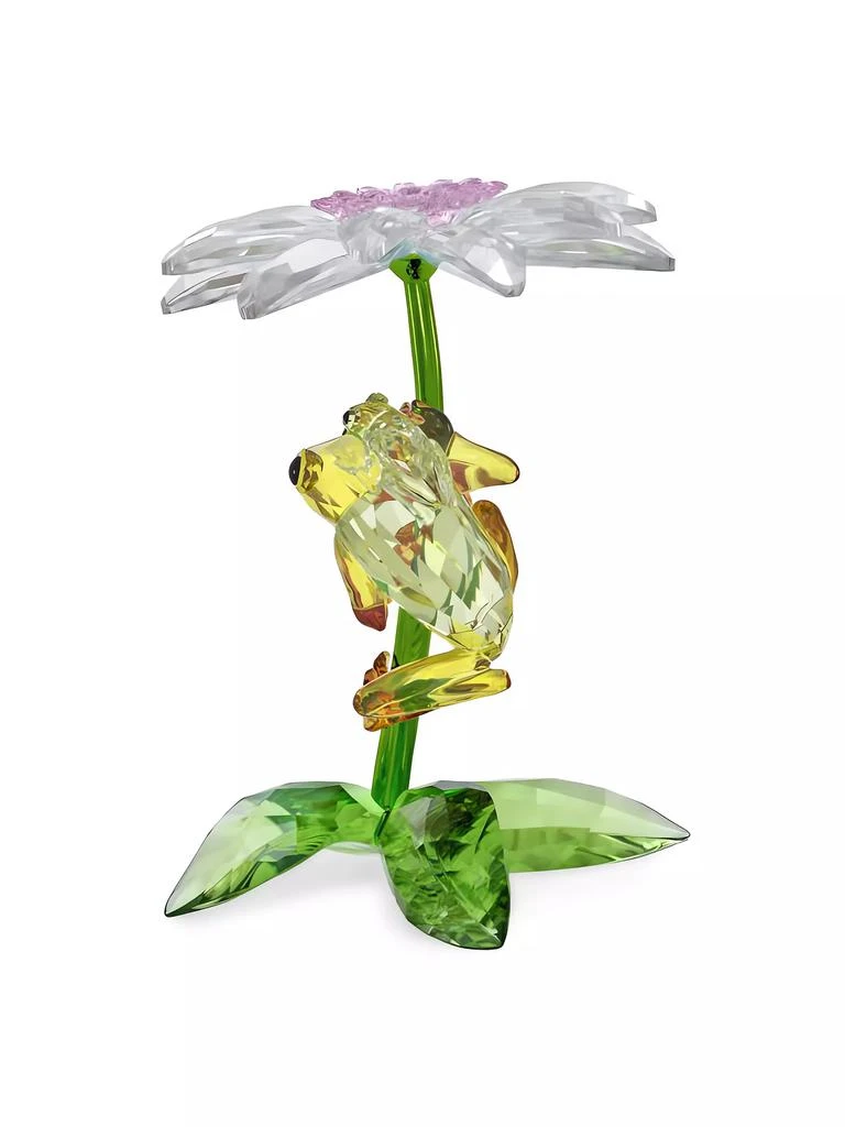 Swarovski Idyllia Frogs & Flower Crystal Sculpture 3