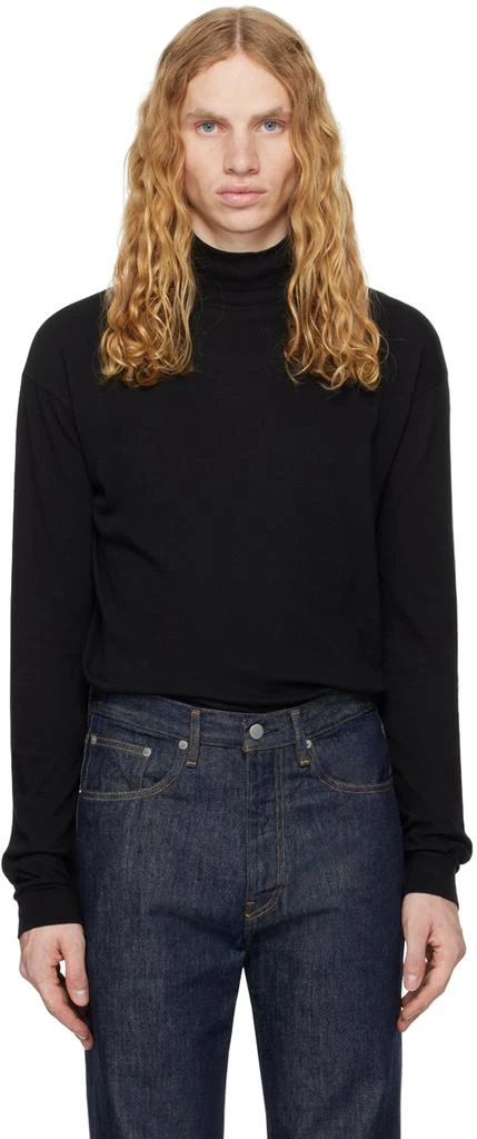 AURALEE Black Seamless Turtleneck 1