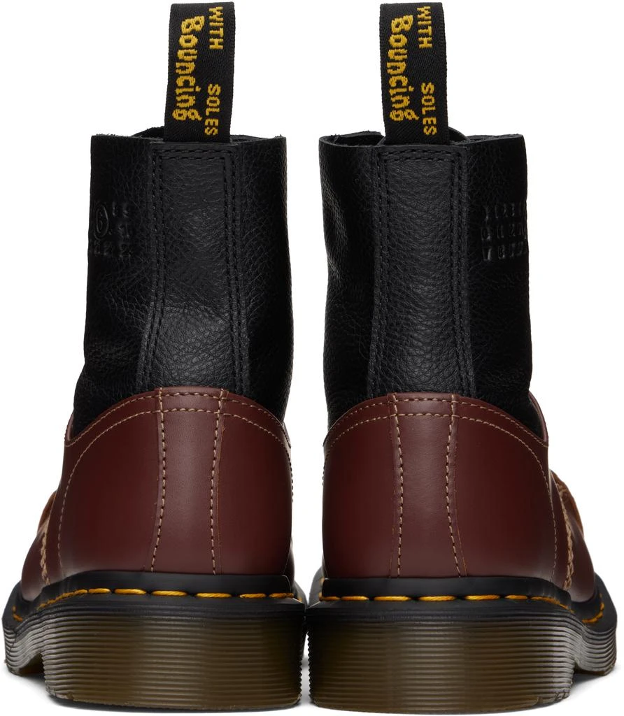 MM6 Burgundy & Black Dr. Martens Edition 1460 Twist ST Boots 2