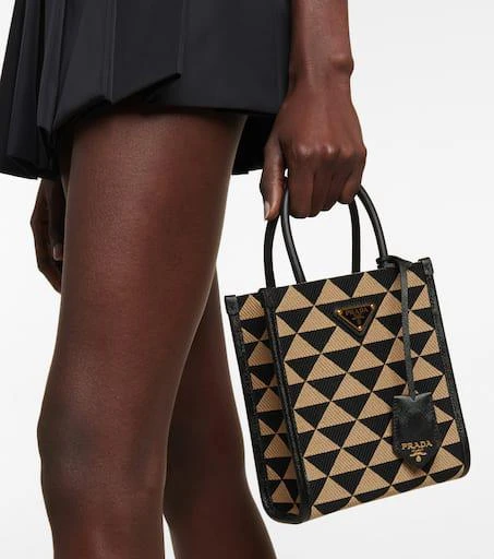 Prada Mini patterned jacquard tote bag 2