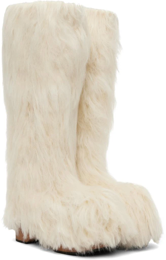Acne Studios Off-White Furry Clog Boots 4