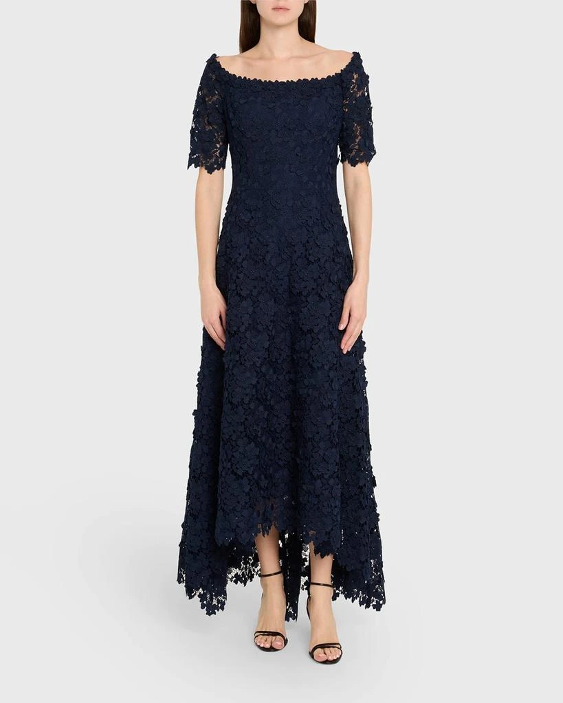 Teri Jon High-Low Floral Lace Maxi Dress 2