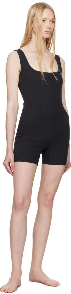 SKIMS Black Cotton Rib Onesie Romper 4