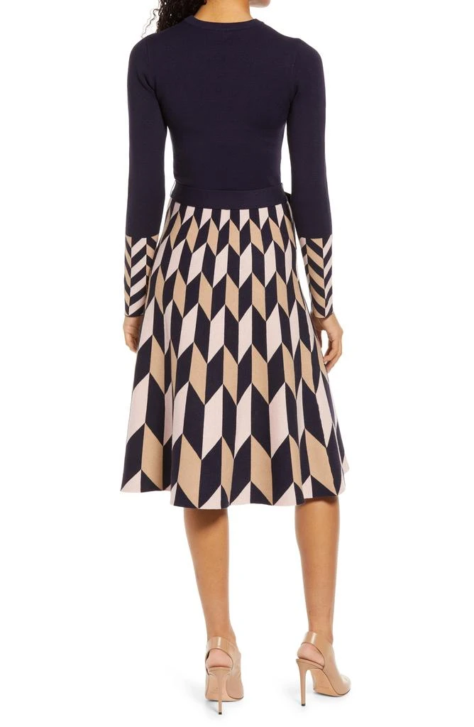 Eliza J Fit & Flare Long Sleeve Sweater Dress 2