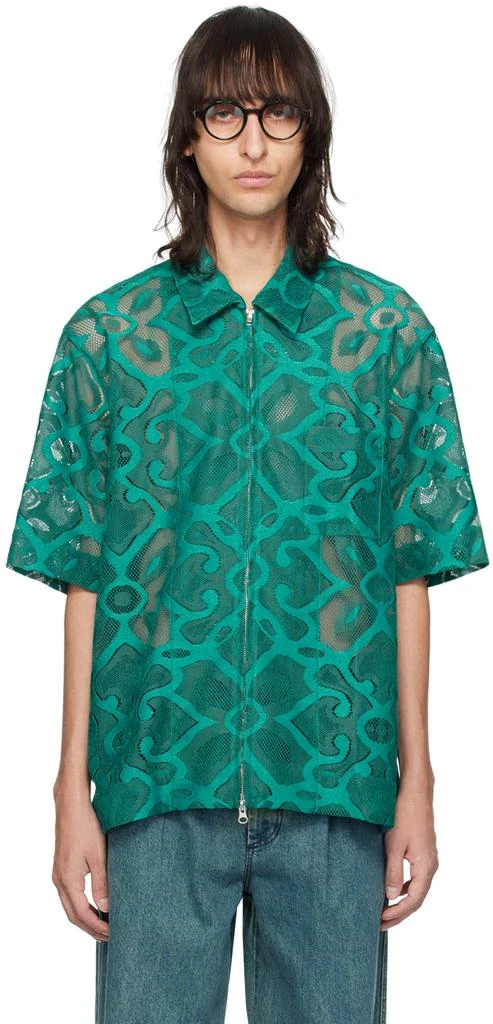 Song for the Mute Green Peacock Shirt 1