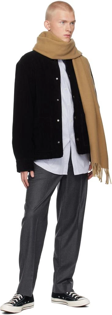 Maison Kitsune Beige Bold Fox Head Double Face Scarf 3
