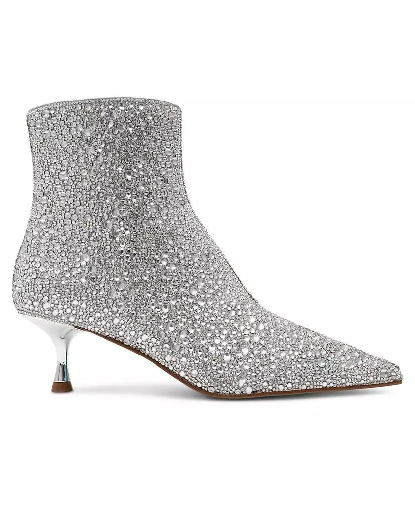 Betsey Johnson Women's Ash Rhinestone Kitten Heel Booties 2