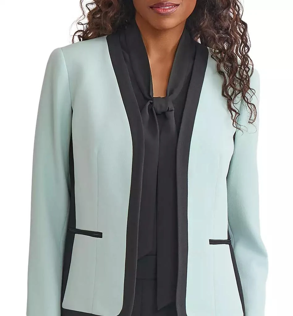 Kasper Women's Contrast-Trim Open-Front Blazer 5