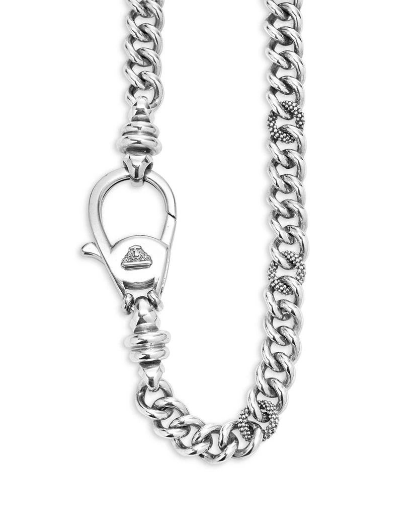 LAGOS Men
s Sterling Silver Anthem Curb Link Chain Necklace/Key Chain - Exclusive 1